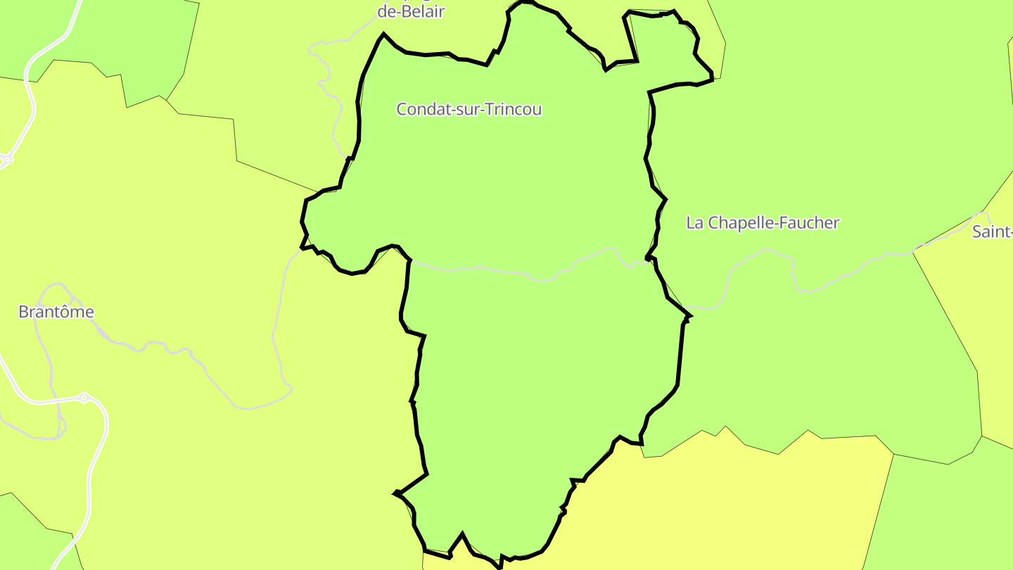 Carte des prix de l'immobilier Condat-sur-Trincou