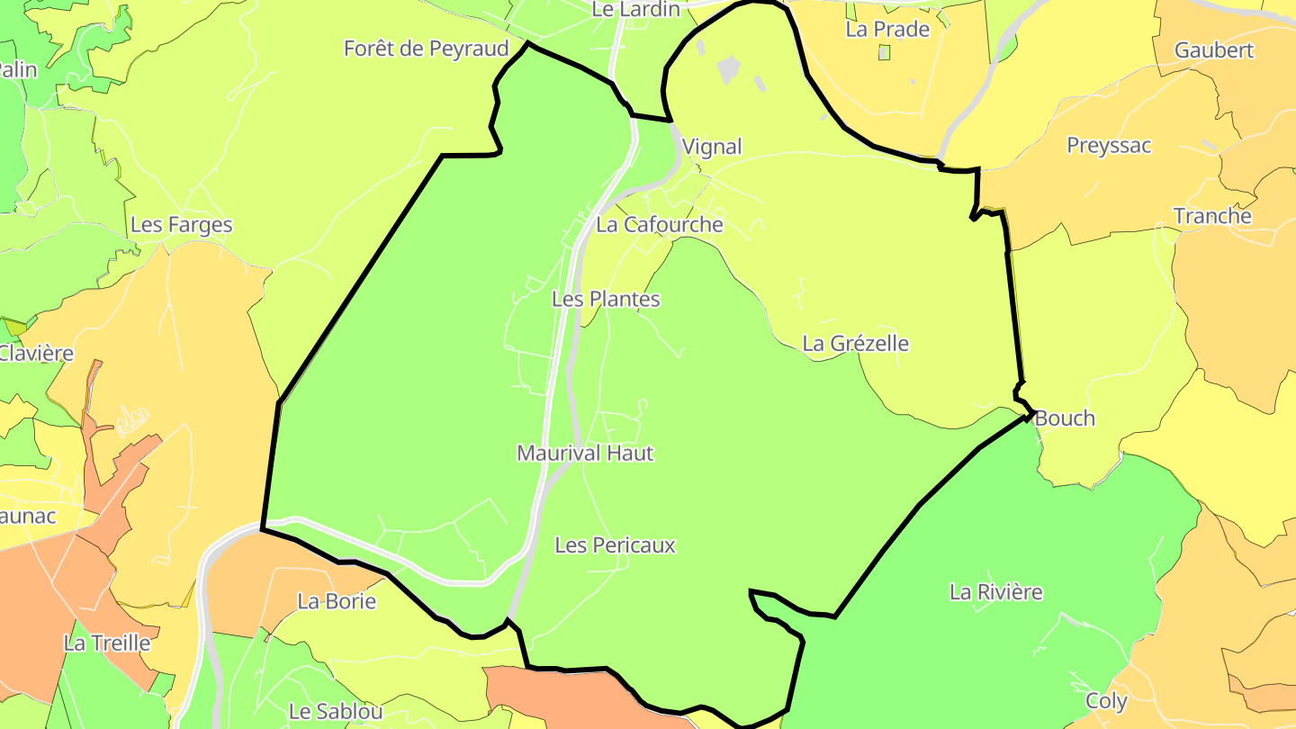 Carte des prix de l'immobilier Condat-sur-Vézère