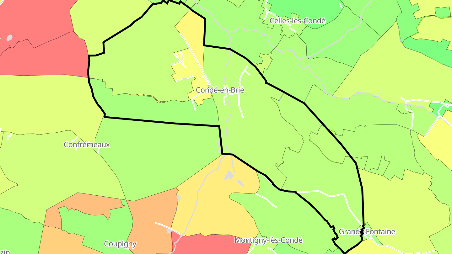 Carte des prix de l'immobilier Condé-en-Brie