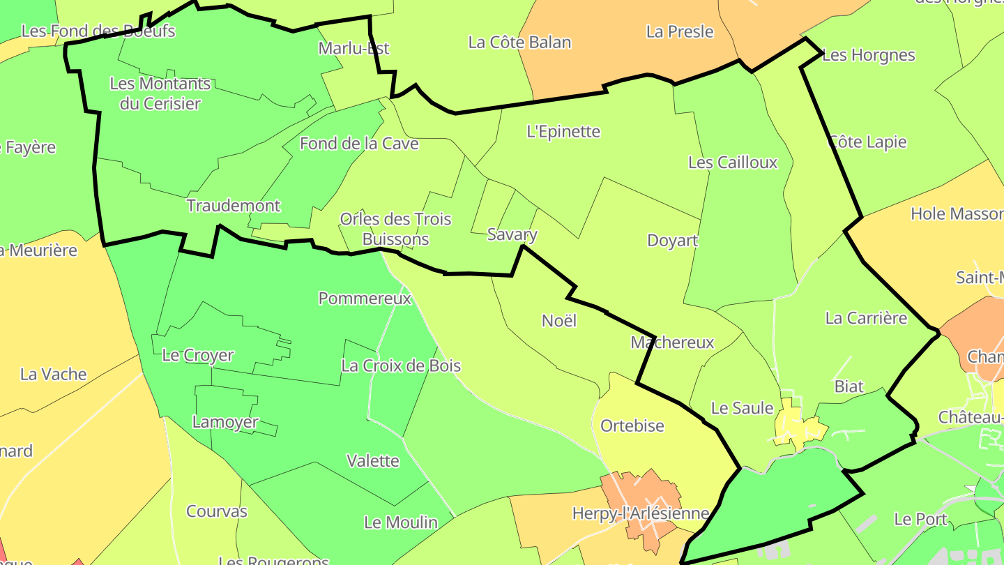 Carte des prix de l'immobilier Condé-lès-Herpy