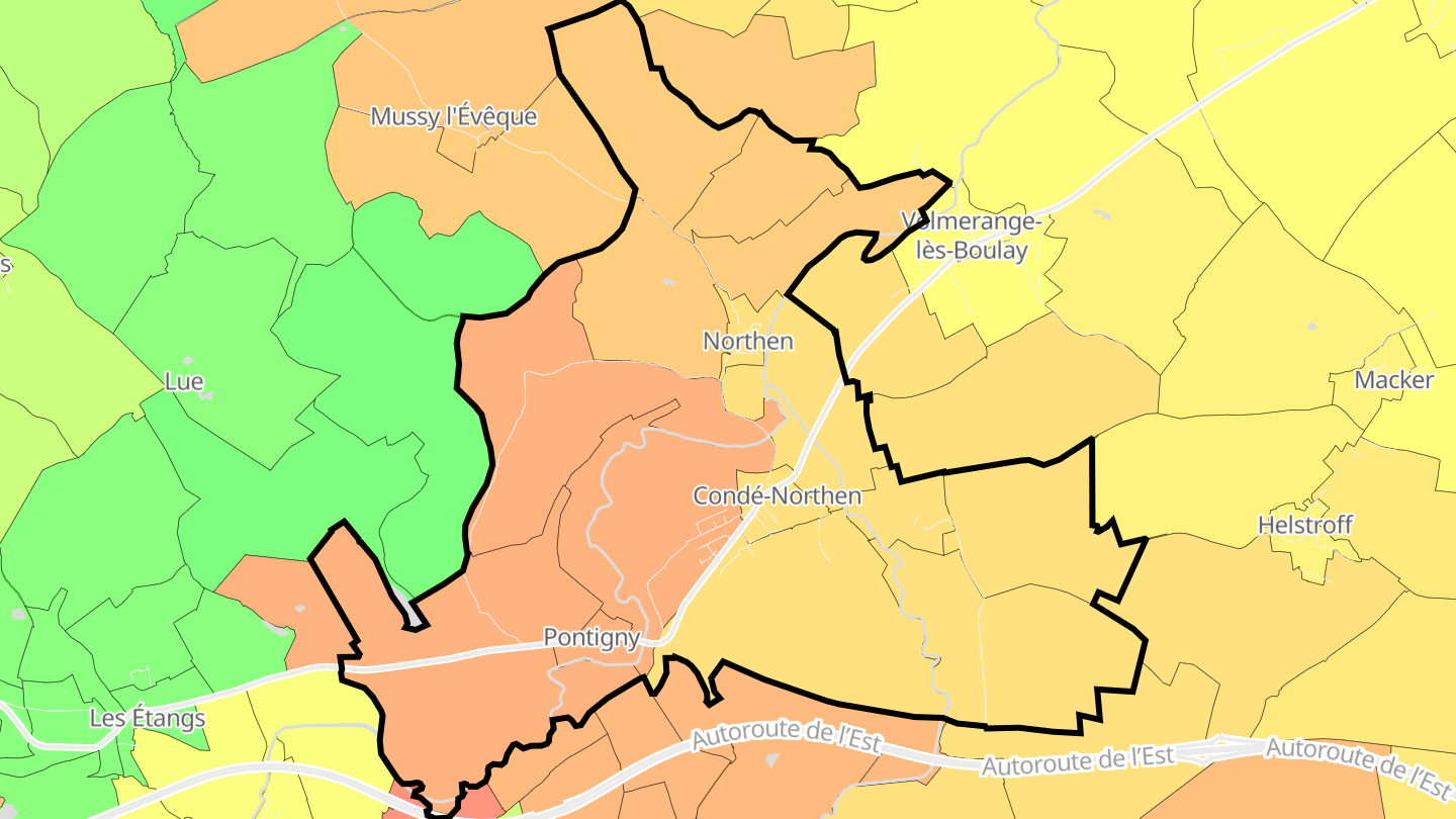 Carte des prix de l'immobilier Condé-Northen