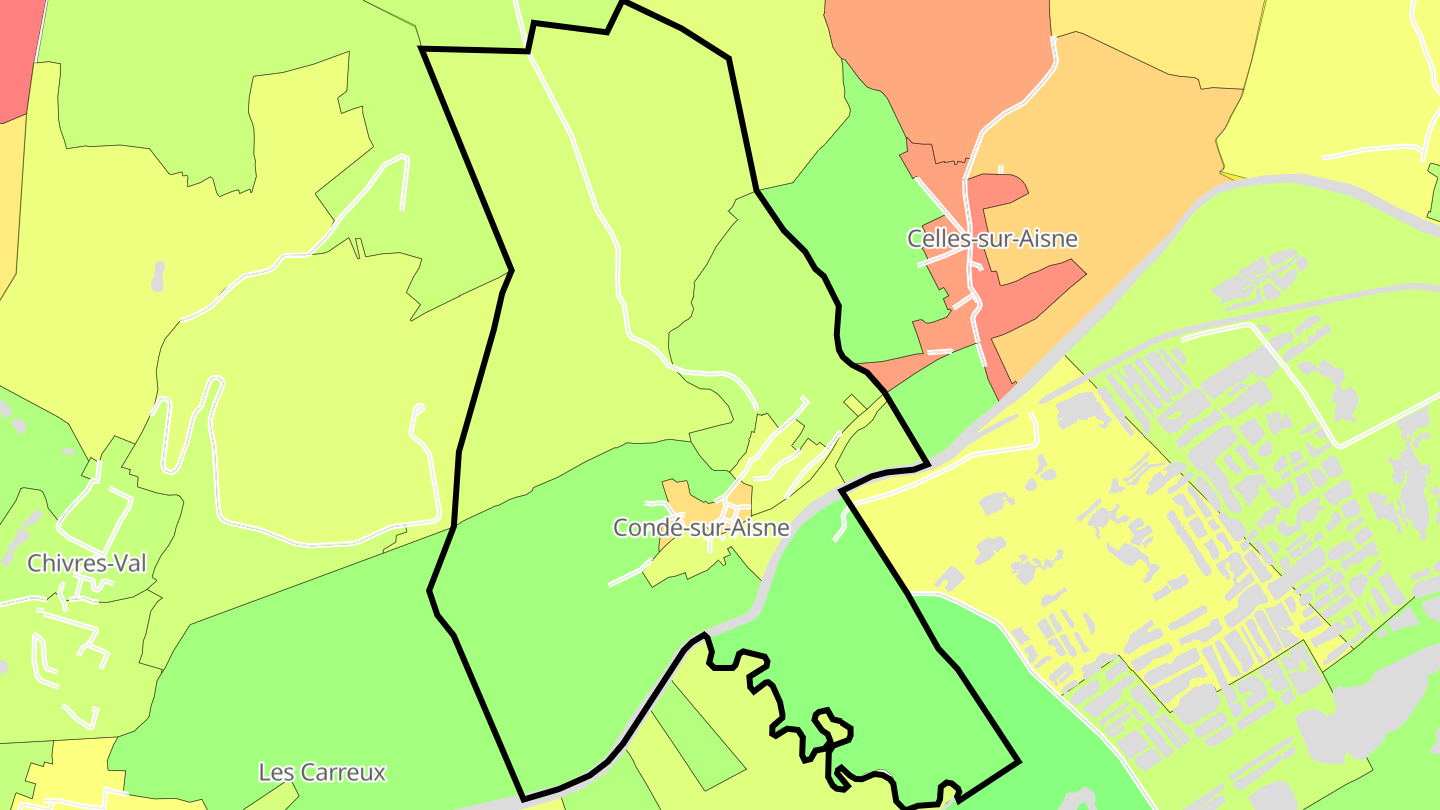 Carte des prix de l'immobilier Condé-sur-Aisne