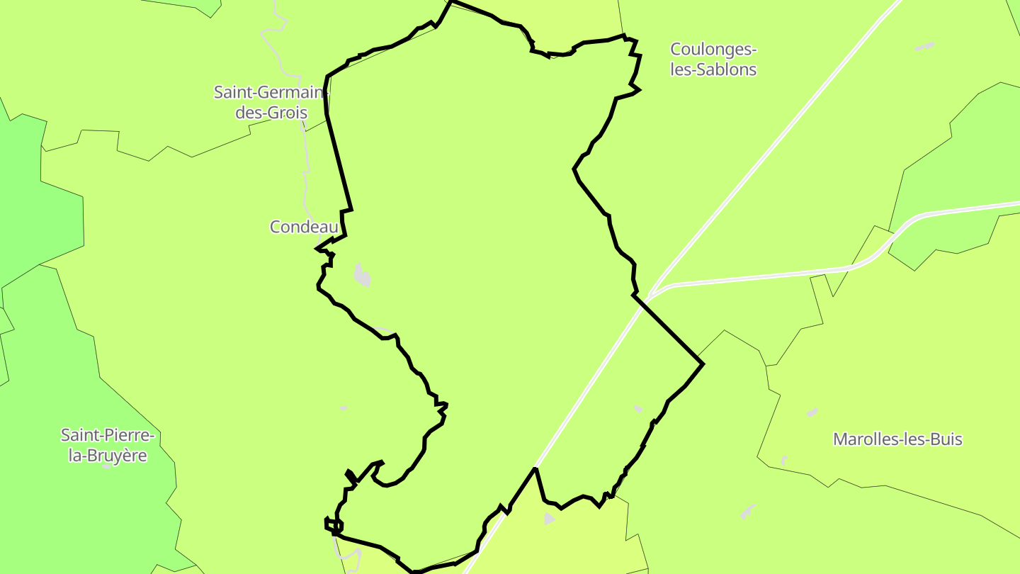 Carte des prix de l'immobilier Condé-sur-Huisne