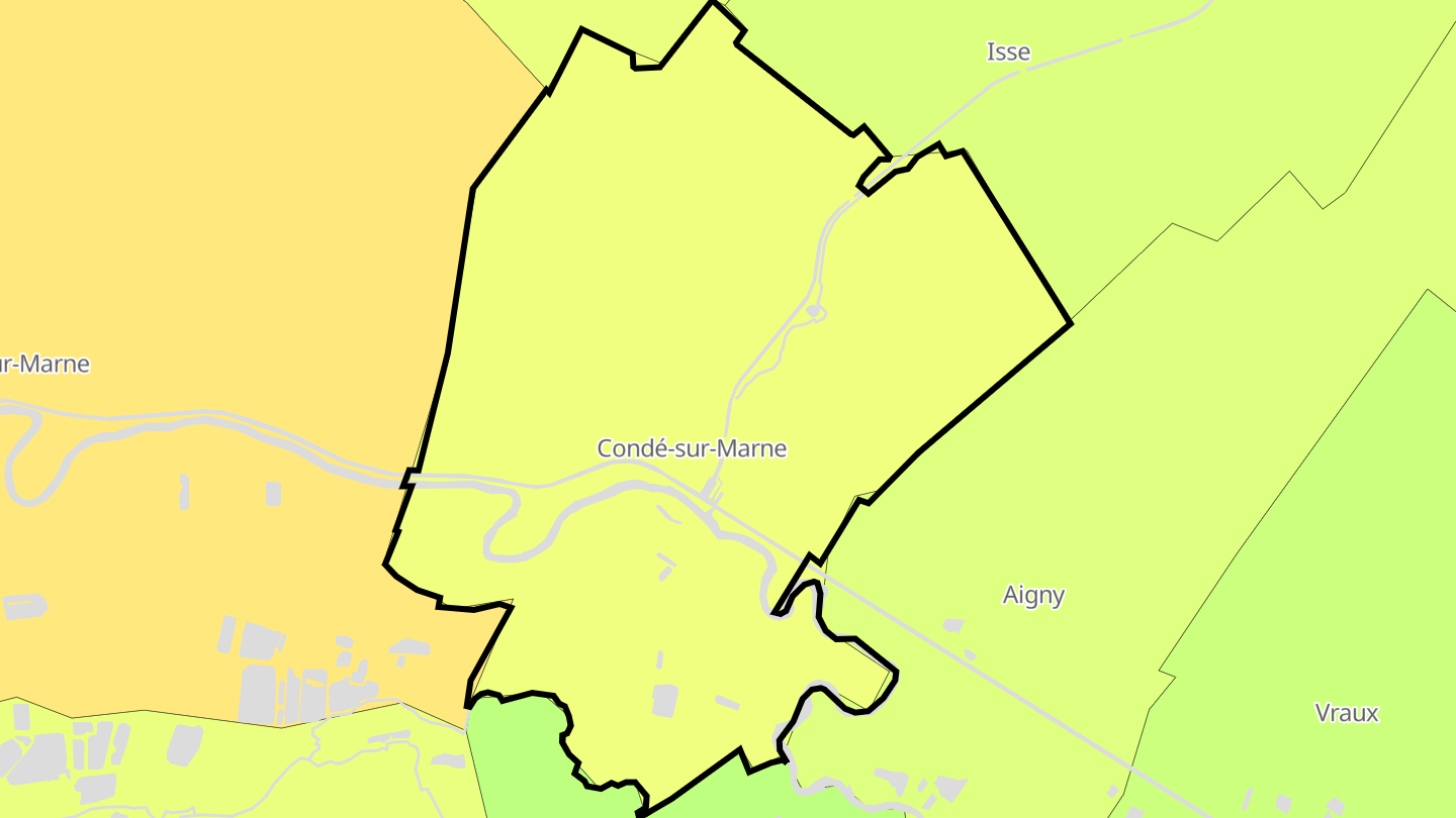 Carte des prix de l'immobilier Condé-sur-Marne