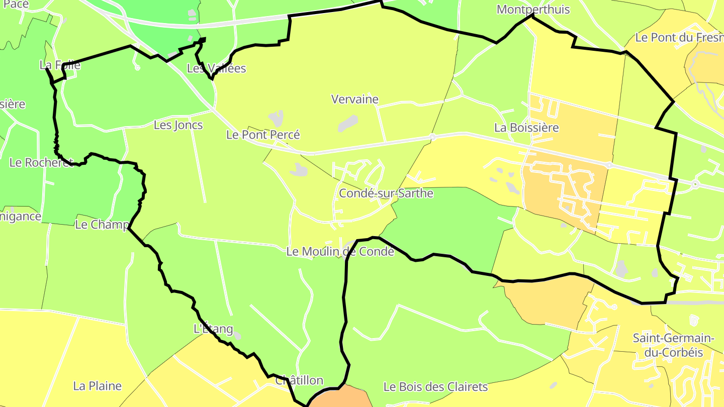 Carte des prix de l'immobilier Condé-sur-Sarthe
