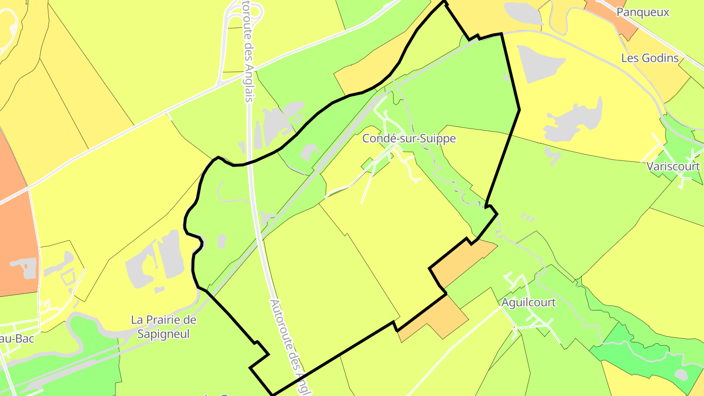 Carte des prix de l'immobilier Condé-sur-Suippe