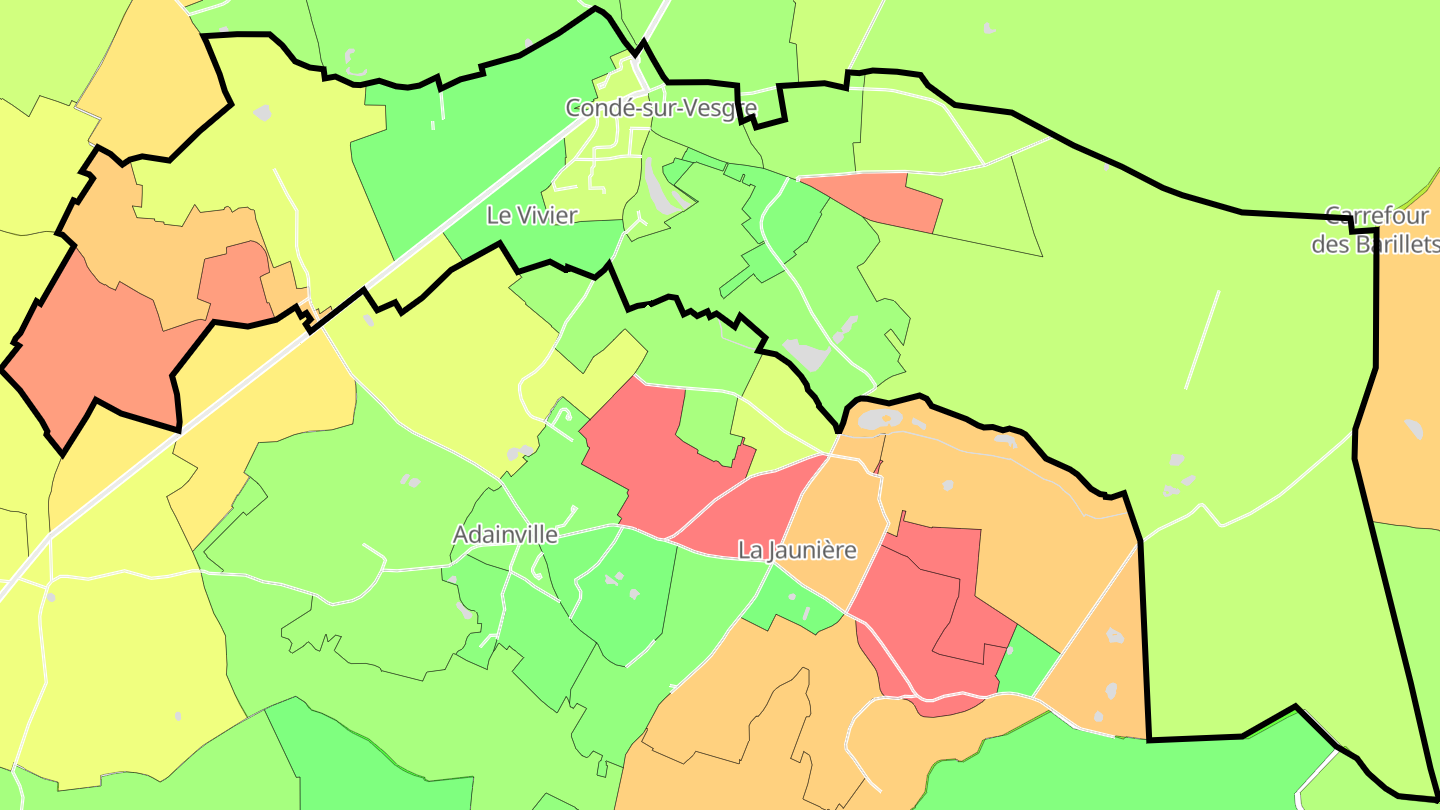 Carte des prix de l'immobilier Condé-sur-Vesgre