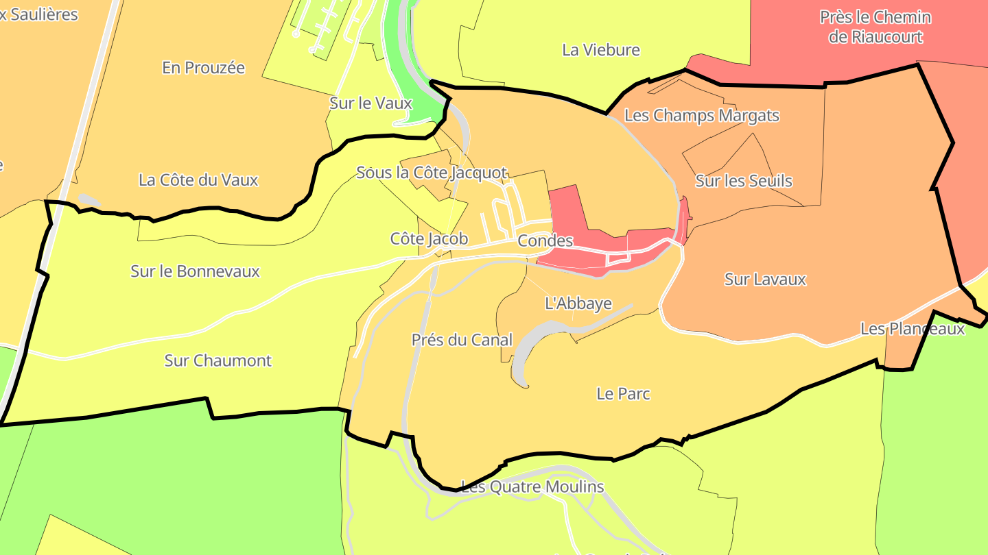 Carte des prix de l'immobilier Condes