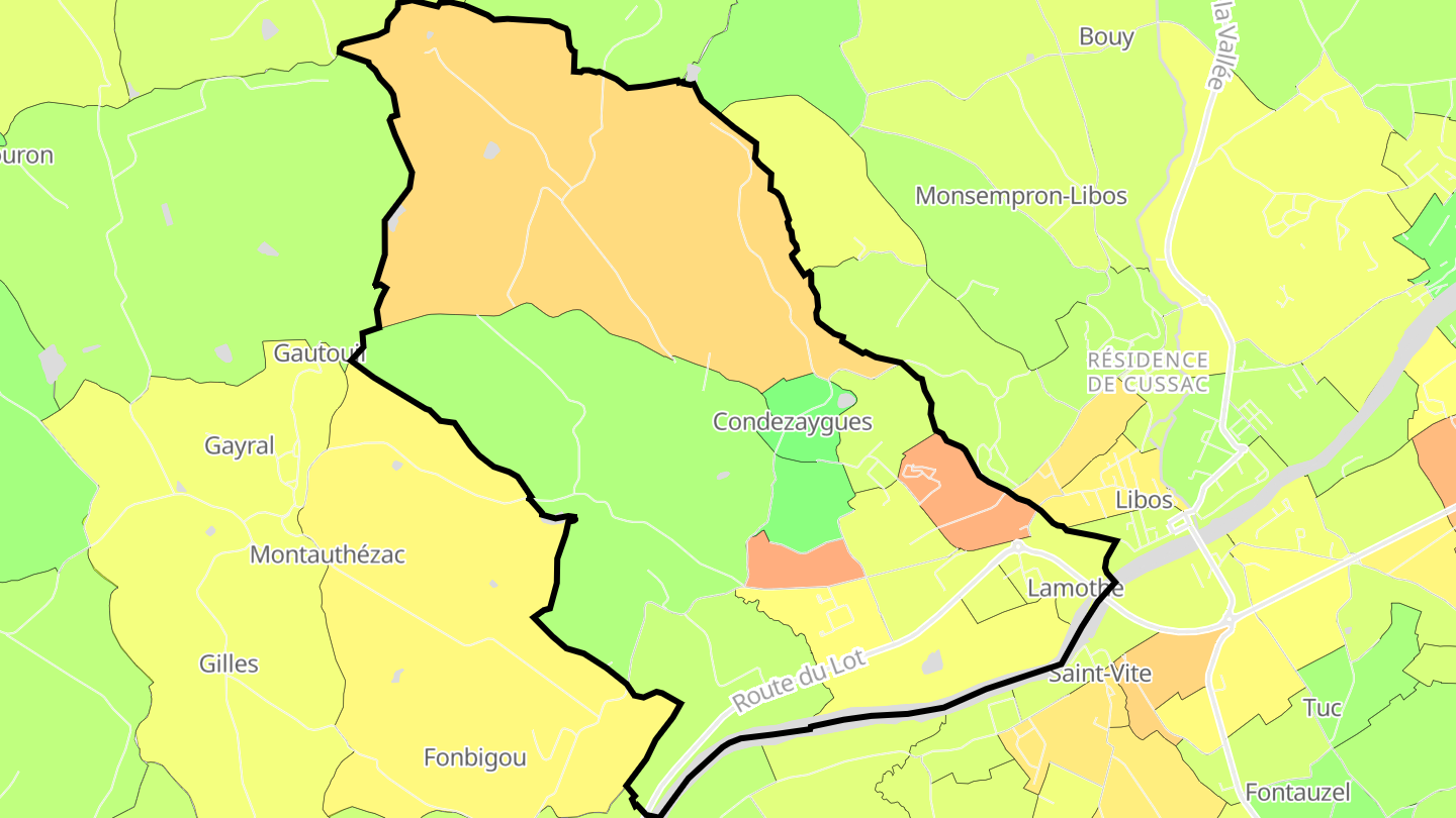 Carte des prix de l'immobilier Condezaygues