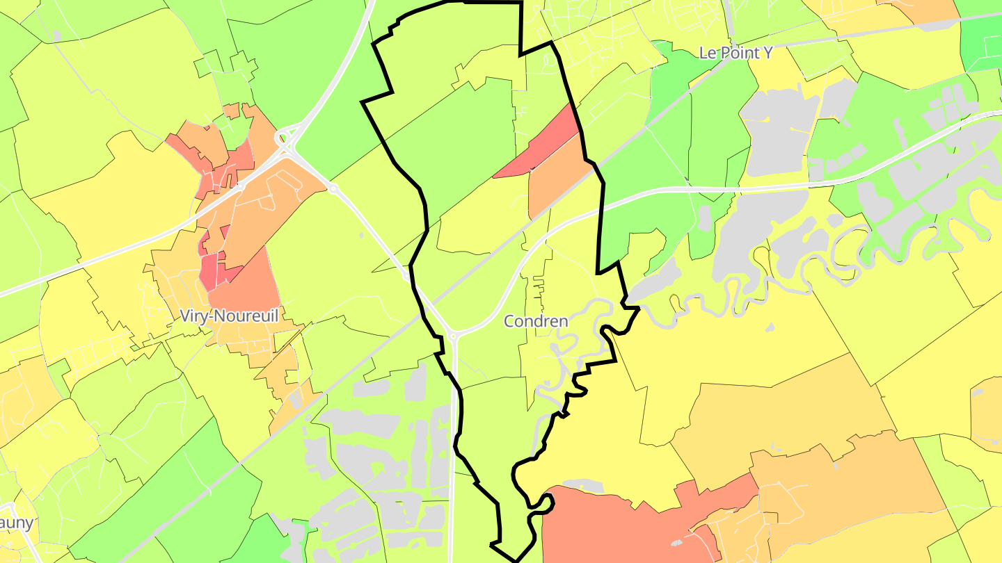 Carte des prix de l'immobilier Condren
