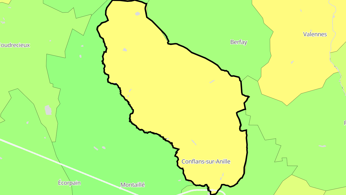 Carte des prix de l'immobilier Conflans-sur-Anille