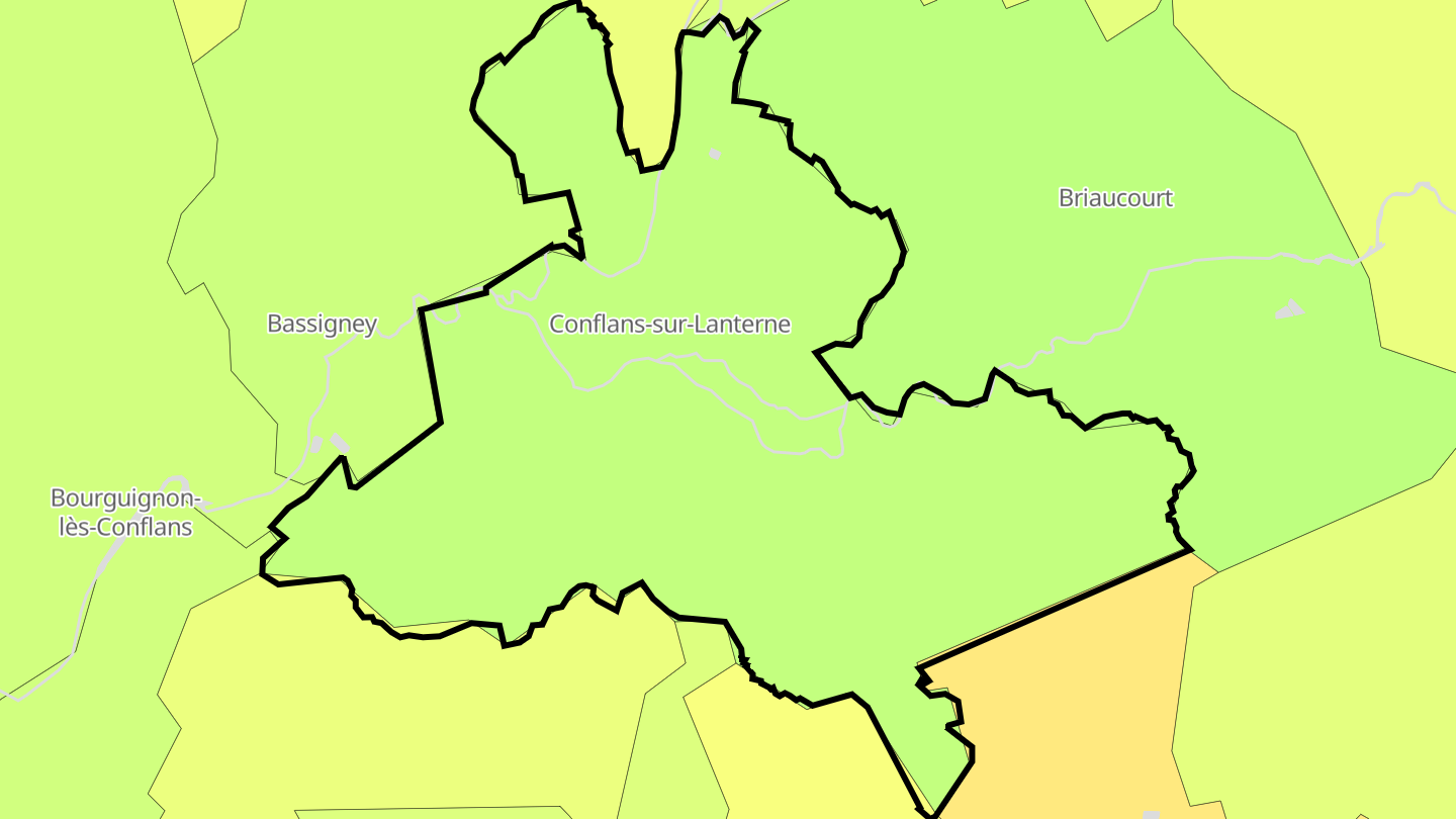 Carte des prix de l'immobilier Conflans-sur-Lanterne