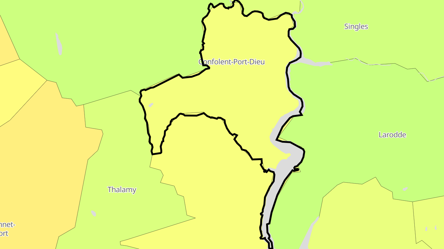 Carte des prix de l'immobilier Confolent-Port-Dieu