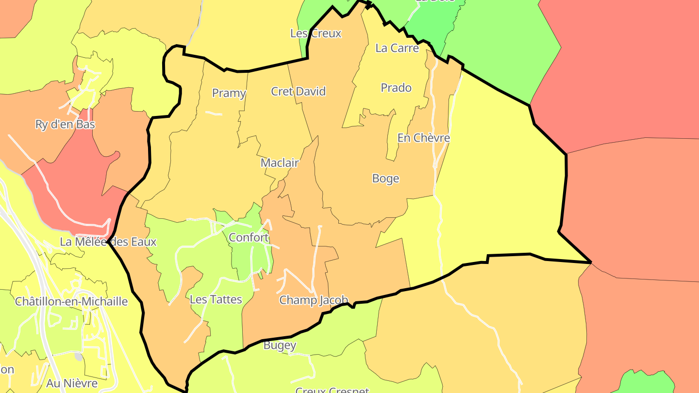 Carte des prix de l'immobilier Confort