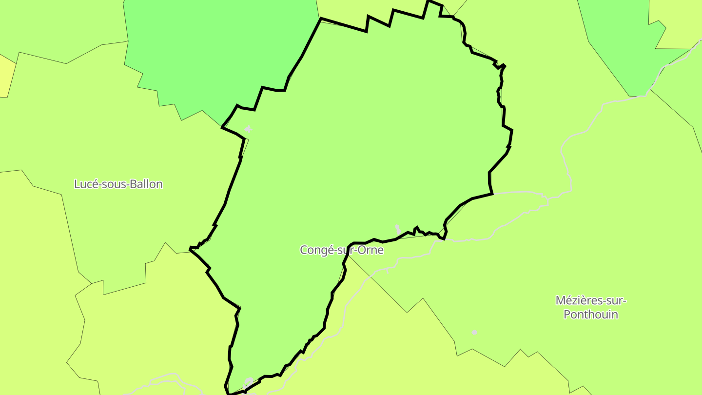 Carte des prix de l'immobilier Congé-sur-Orne