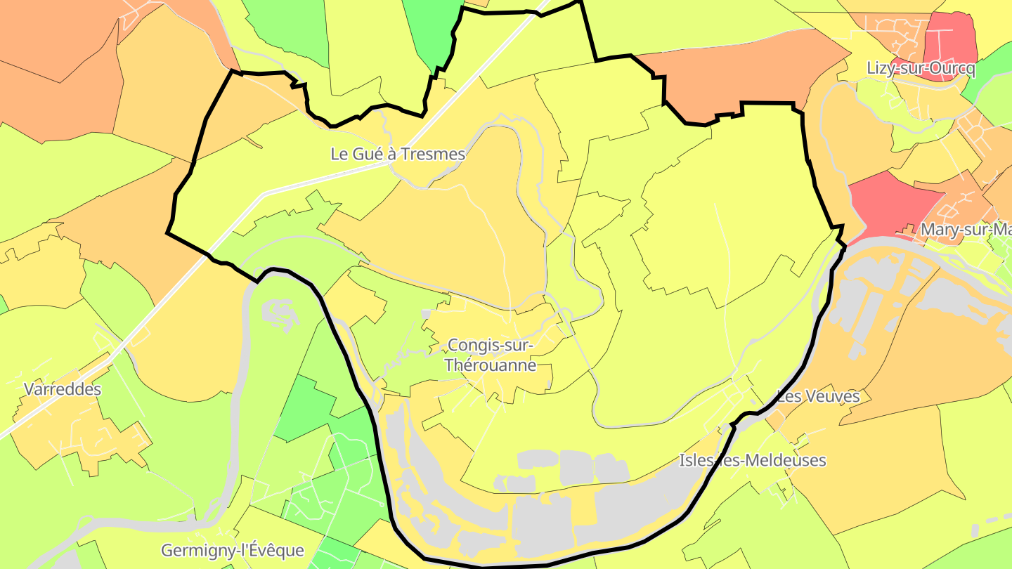 Carte des prix de l'immobilier Congis-sur-Thérouanne
