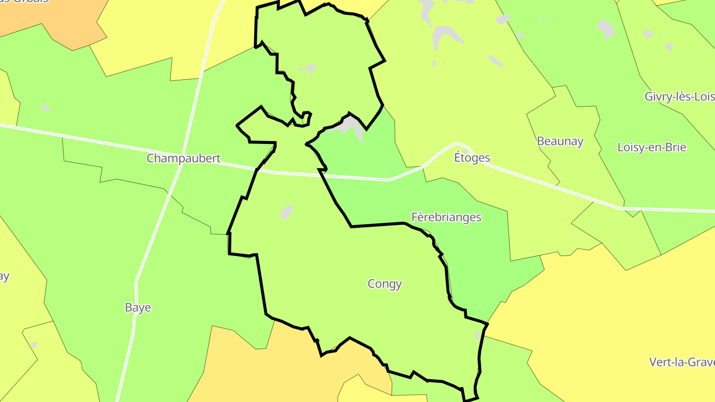 Carte des prix de l'immobilier Congy