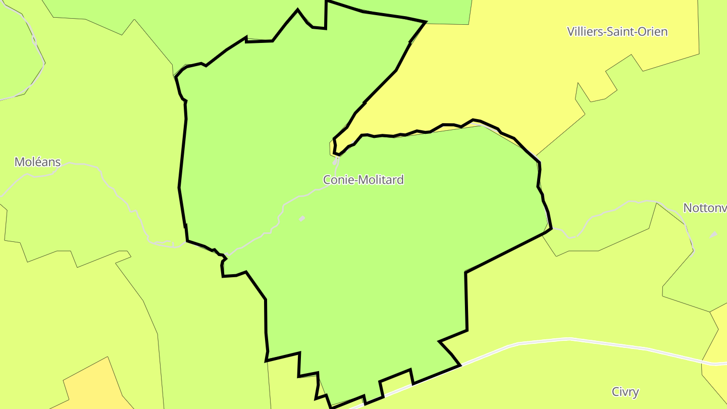Carte des prix de l'immobilier Conie-Molitard