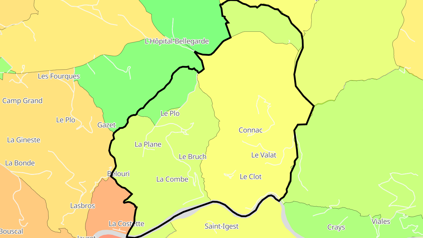 Carte des prix de l'immobilier Connac