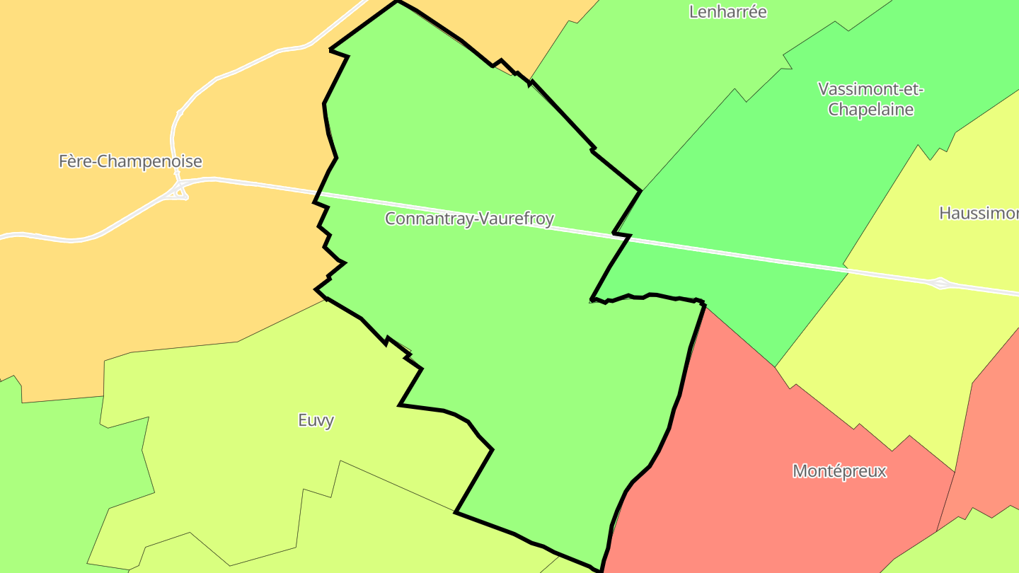 Carte des prix de l'immobilier Connantray-Vaurefroy