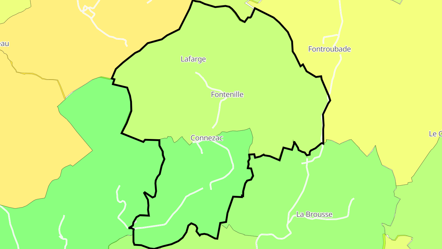 Carte des prix de l'immobilier Connezac