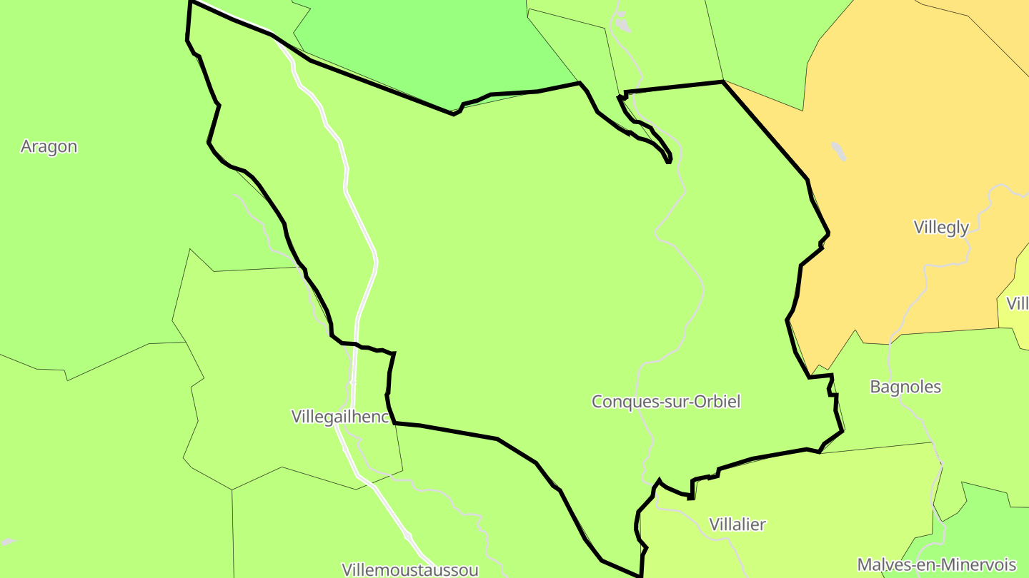 Carte des prix de l'immobilier Conques-sur-Orbiel