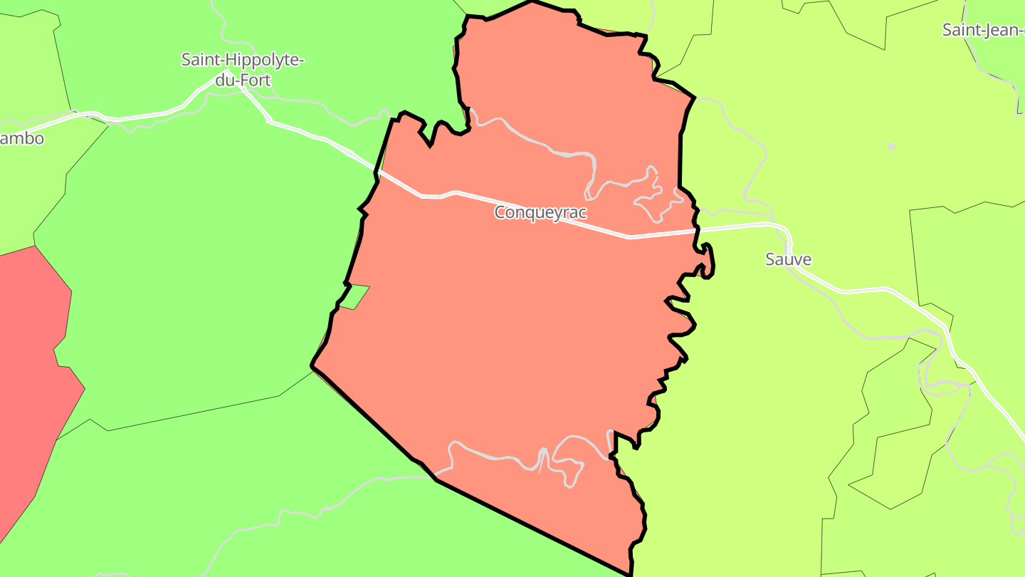 Carte des prix de l'immobilier Conqueyrac
