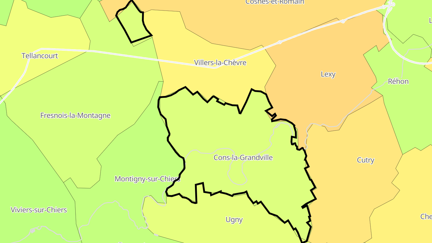 Carte des prix de l'immobilier Cons-la-Grandville