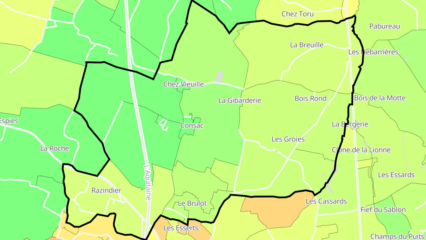 Carte des prix de l'immobilier Consac