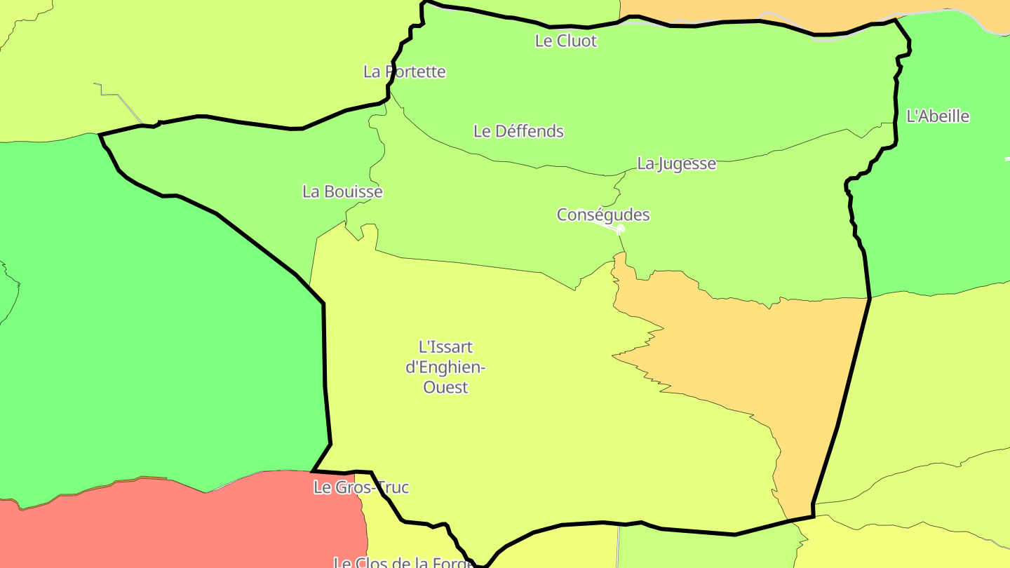 Carte des prix de l'immobilier Conségudes