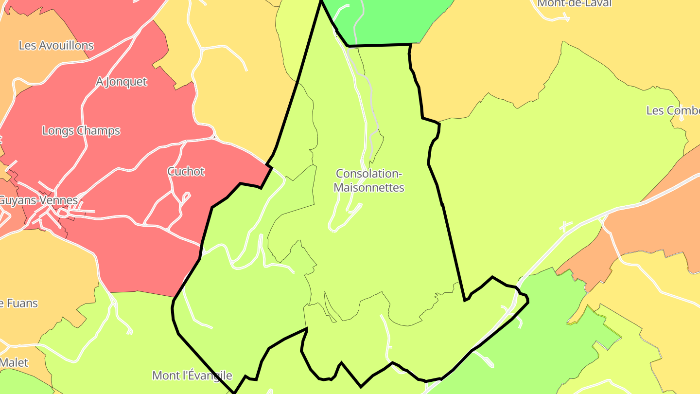 Carte des prix de l'immobilier Consolation-Maisonnettes