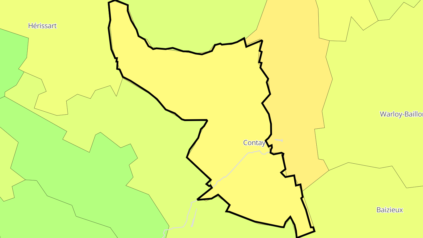 Carte des prix de l'immobilier Contay
