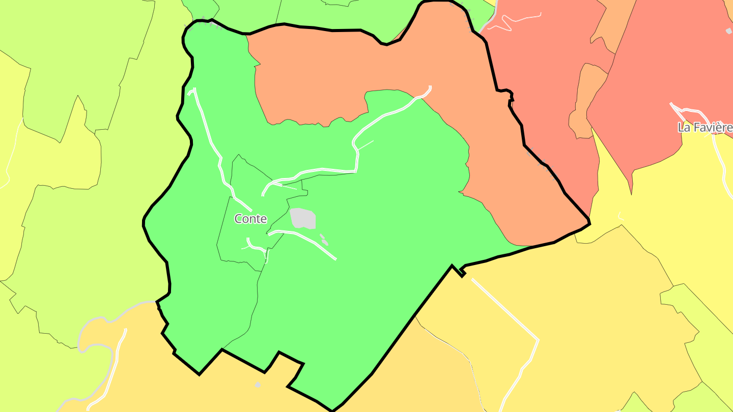 Carte des prix de l'immobilier Conte
