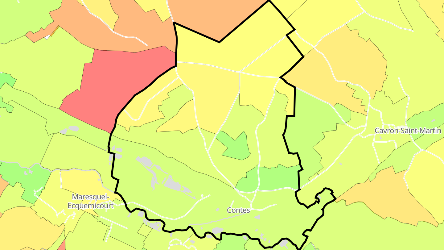 Carte des prix de l'immobilier Contes