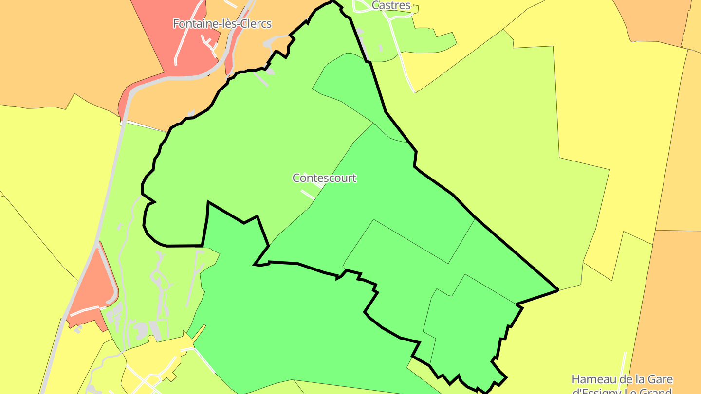 Carte des prix de l'immobilier Contescourt