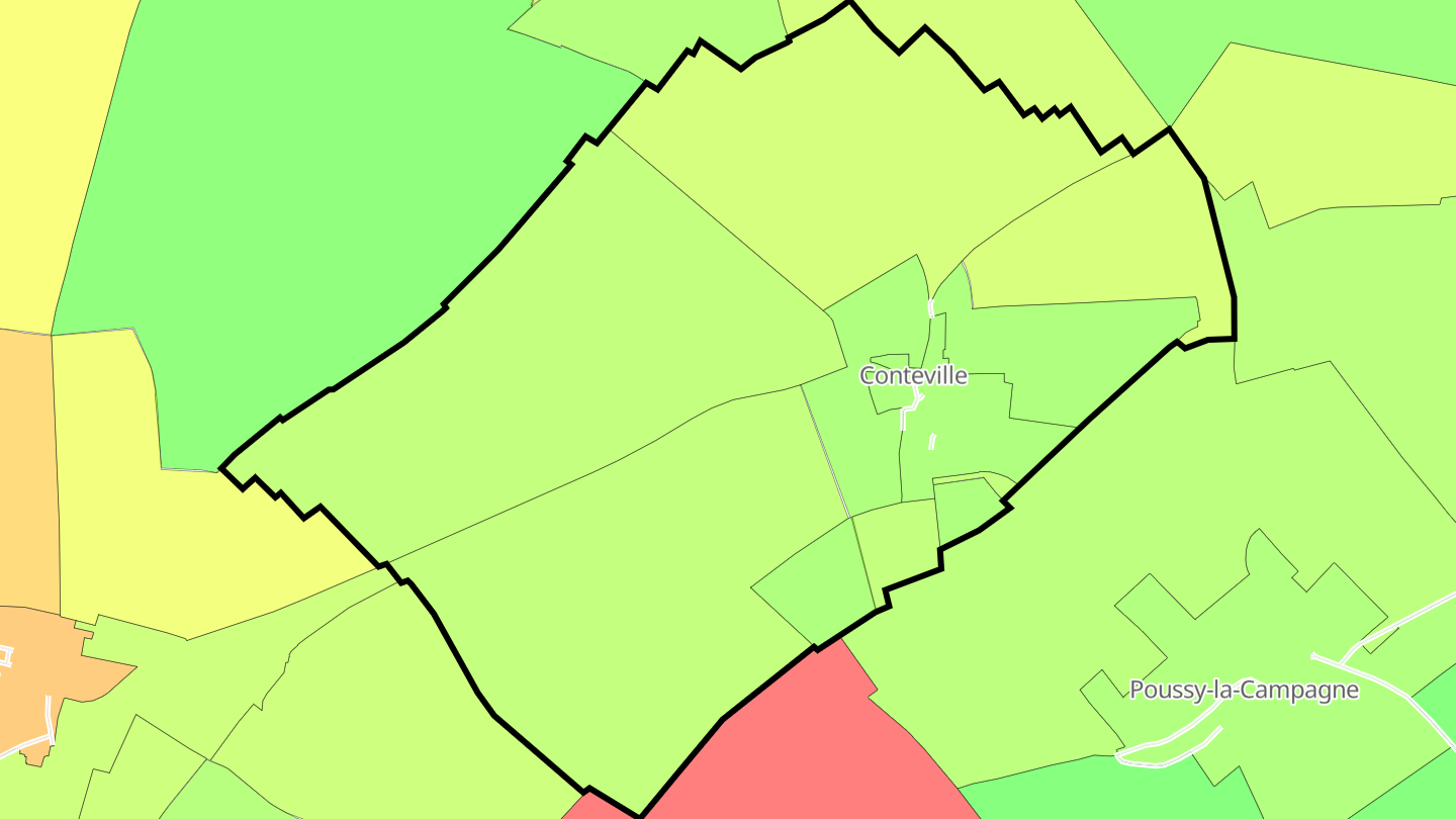 Carte des prix de l'immobilier Conteville