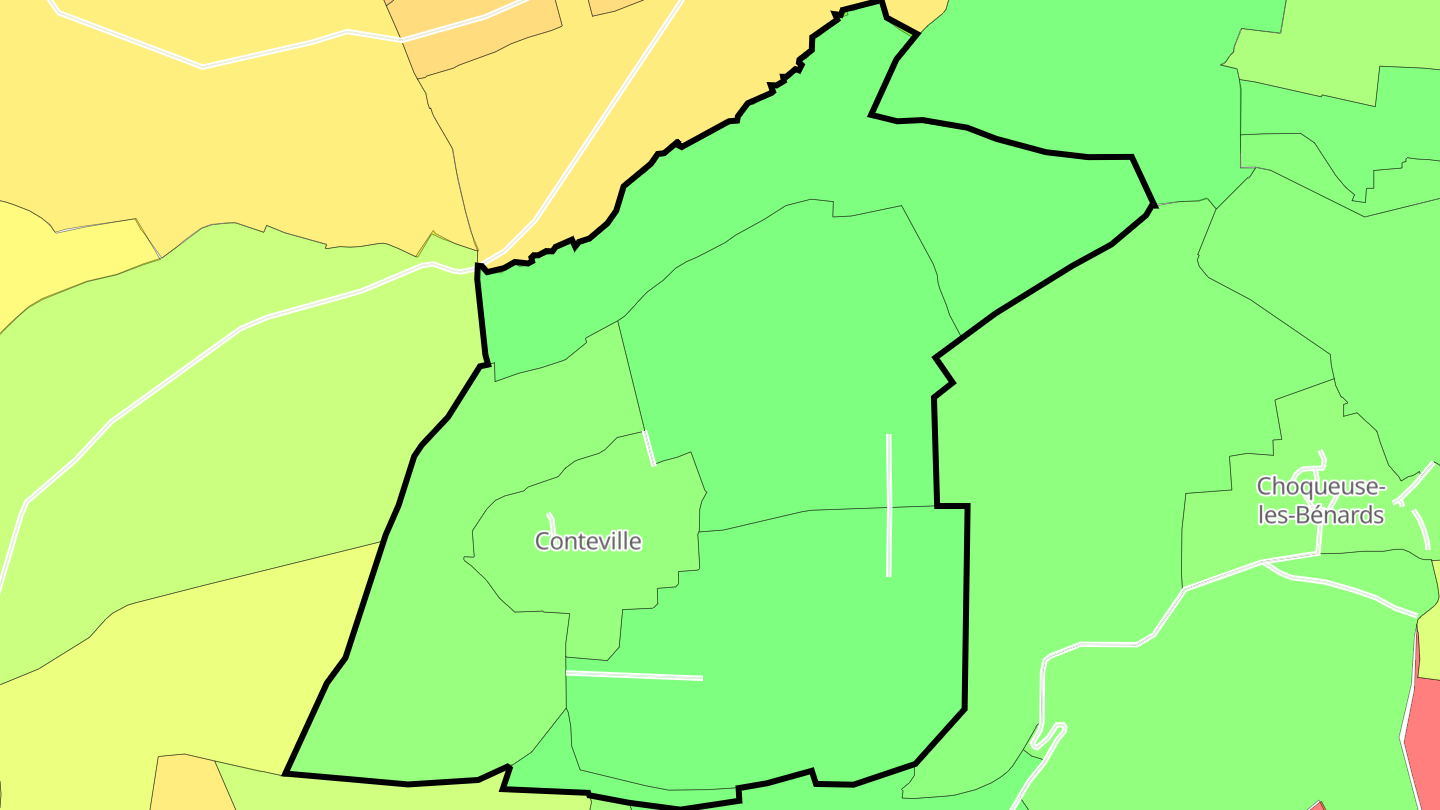 Carte des prix de l'immobilier Conteville