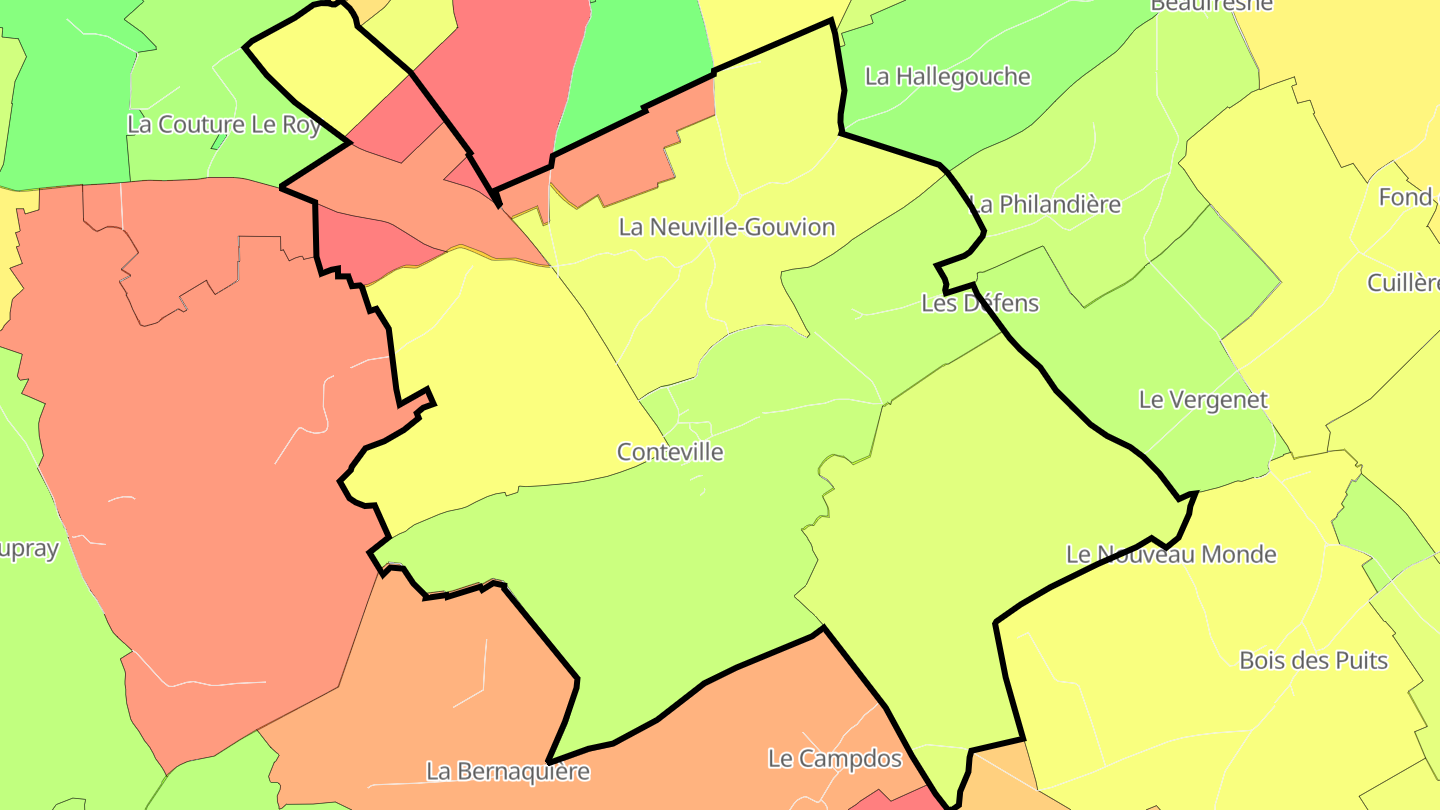 Carte des prix de l'immobilier Conteville