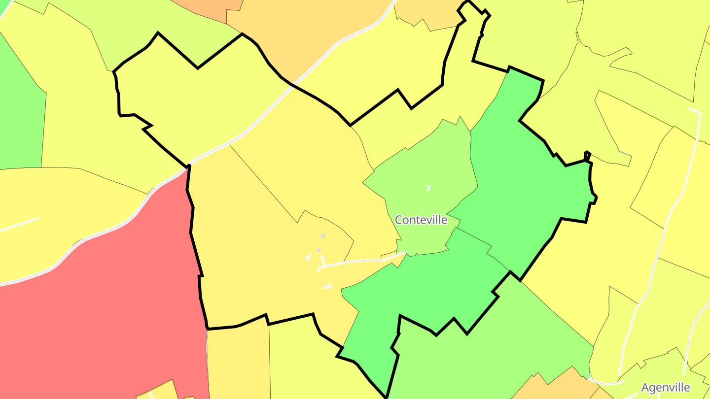 Carte des prix de l'immobilier Conteville