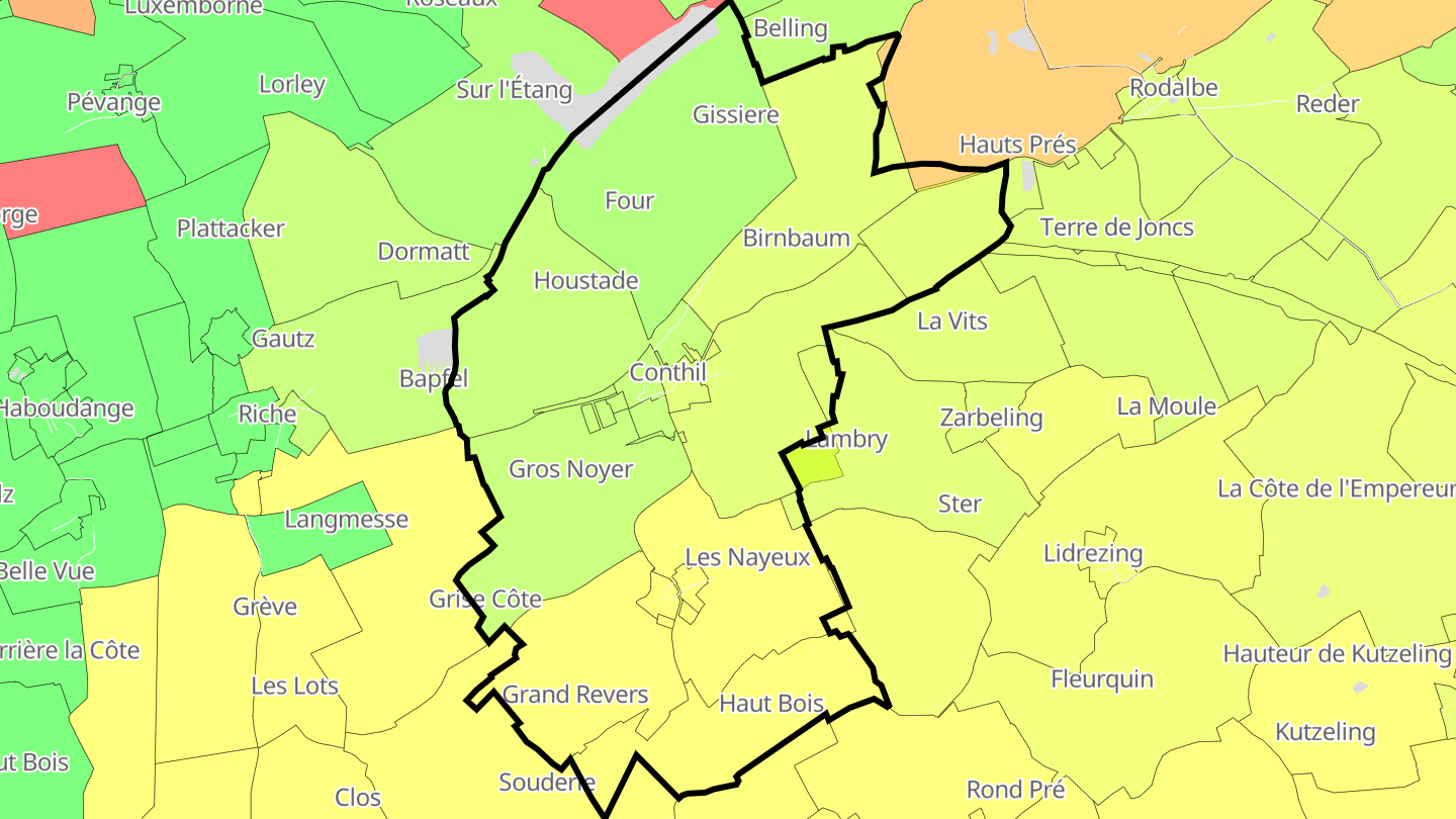 Carte des prix de l'immobilier Conthil
