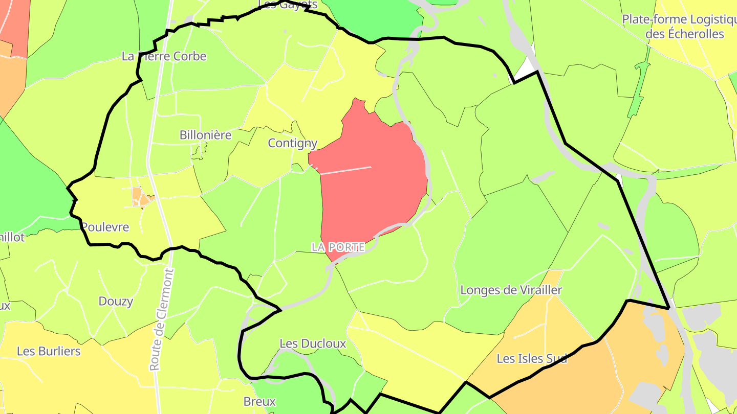 Carte des prix de l'immobilier Contigny