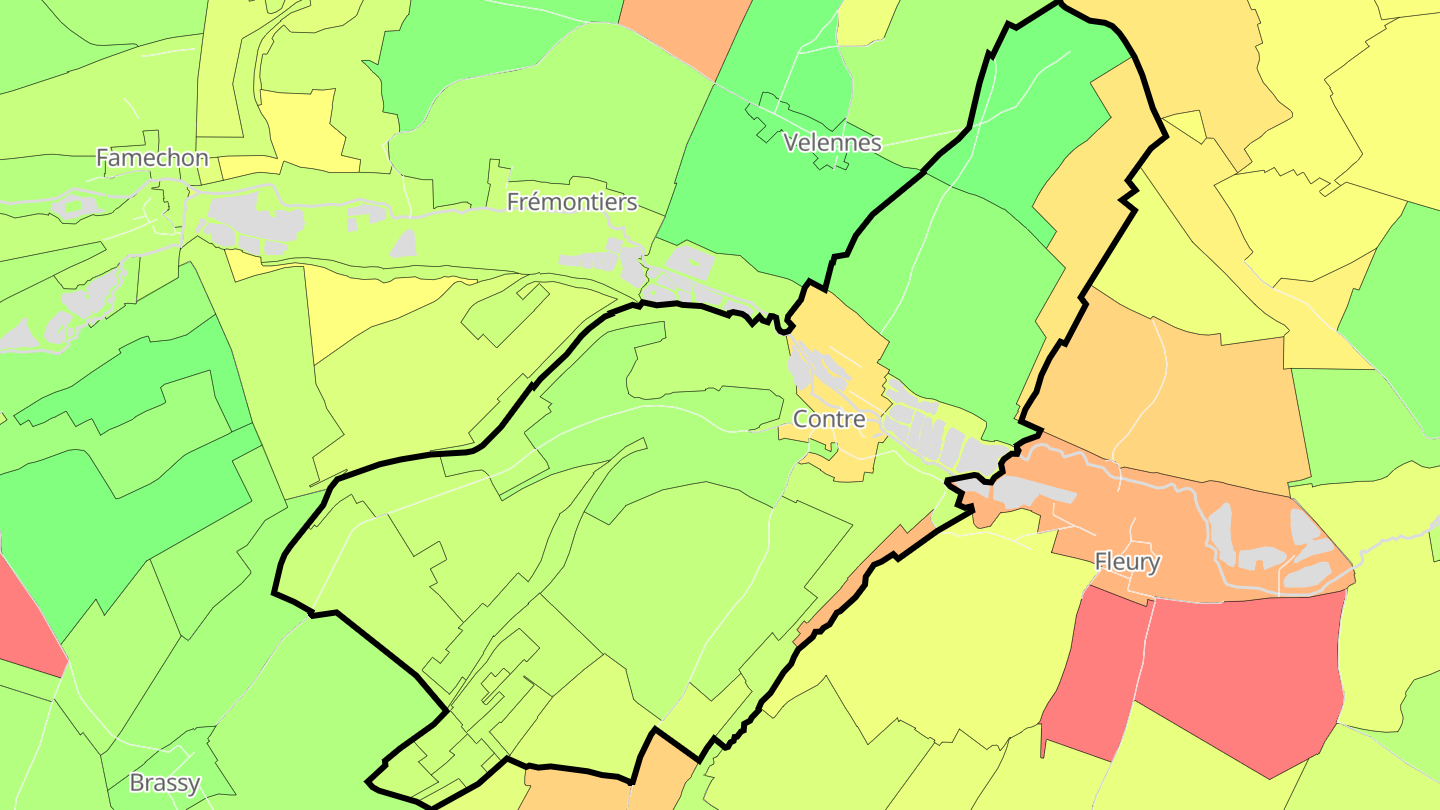 Carte des prix de l'immobilier Contre