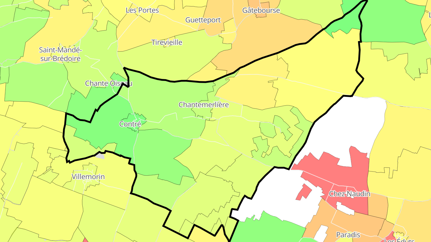 Carte des prix de l'immobilier Contré
