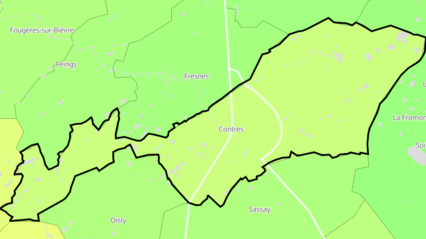 Carte des prix de l'immobilier Contres