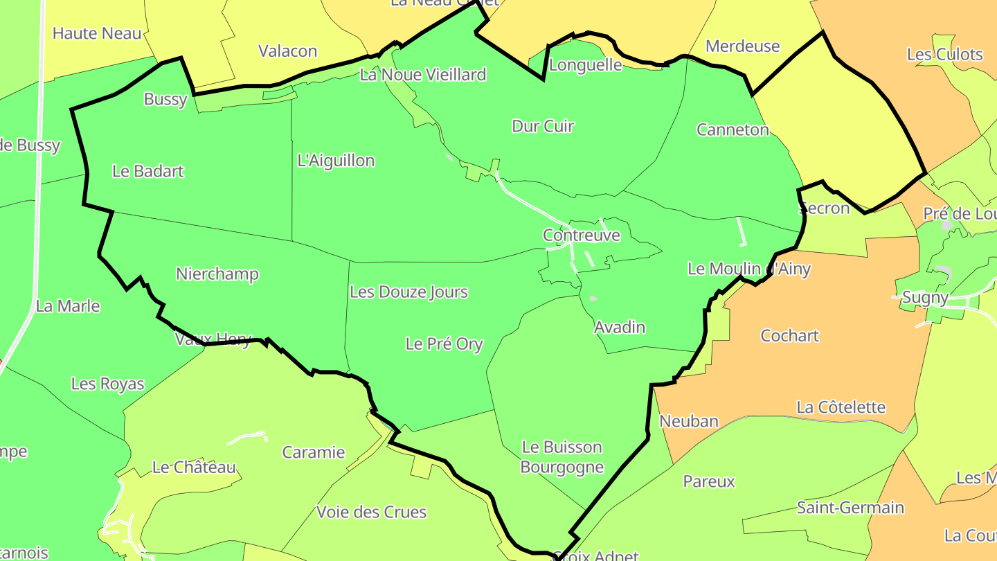 Carte des prix de l'immobilier Contreuve