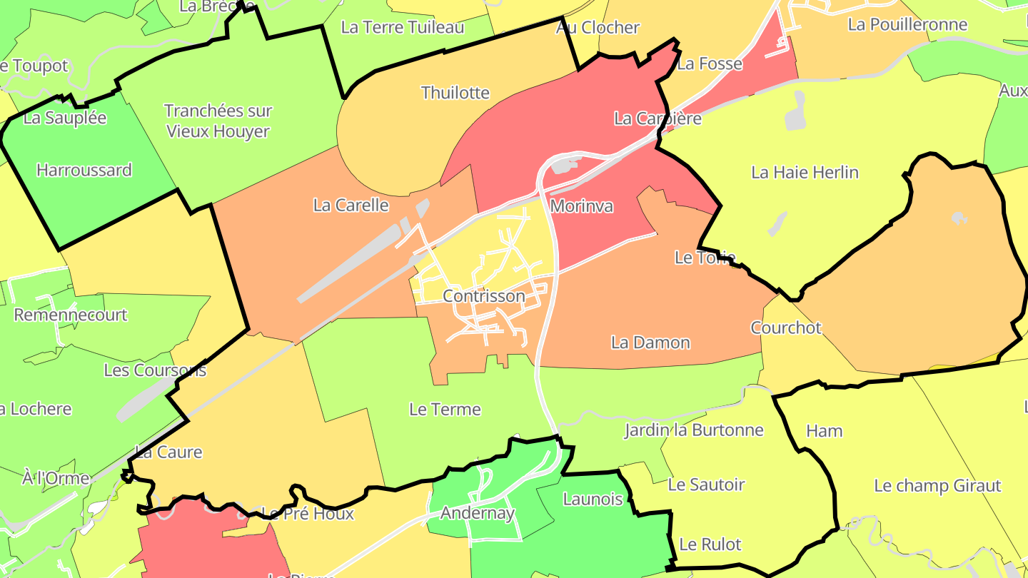 Carte des prix de l'immobilier Contrisson