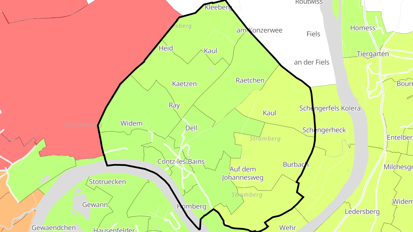 Carte des prix de l'immobilier Contz-les-Bains