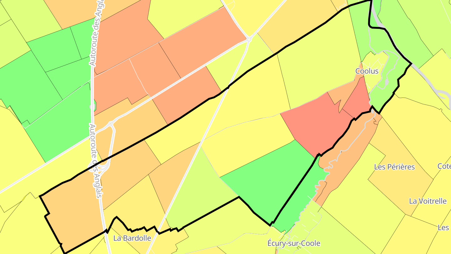 Carte des prix de l'immobilier Coolus