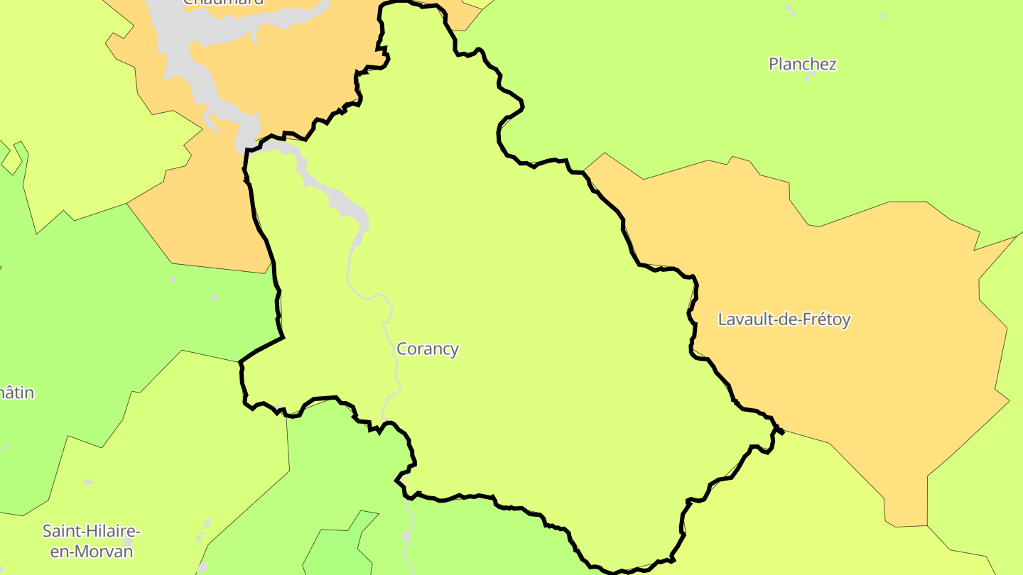 Carte des prix de l'immobilier Corancy