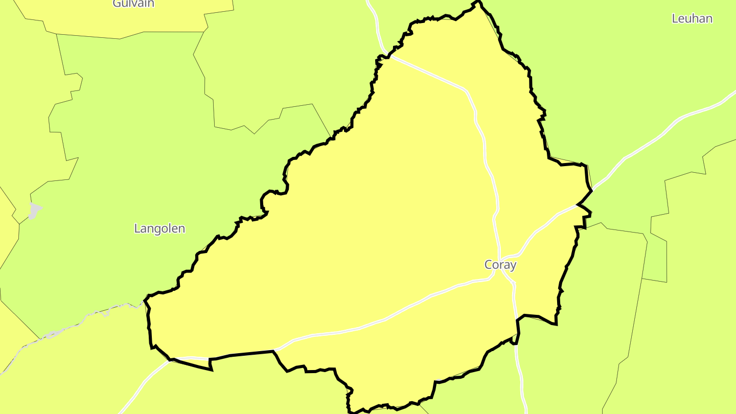 Carte des prix de l'immobilier Coray